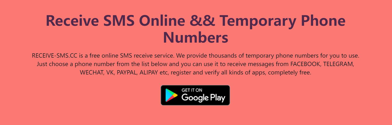 Receive SMS Online