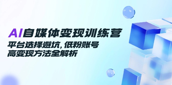 AI自媒体变现训练营，平台选择避坑，低粉账号高变现方法全解析|HOOK协议网