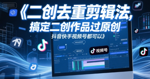 短视频二创去重剪辑法，搞定二创作品过原创，抖音快手视频号都可以|HOOK协议网
