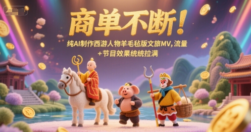 商单不断！纯AI制作西游人物羊毛毡版文旅MV，流量+节目效果统统拉满|HOOK协议网