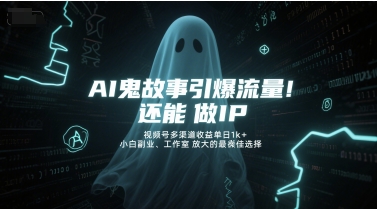 AI鬼故事引爆流量，还能做IP，视频号多渠道收益单日1k+，小白副业、工作室放大的最佳选择|HOOK协议网