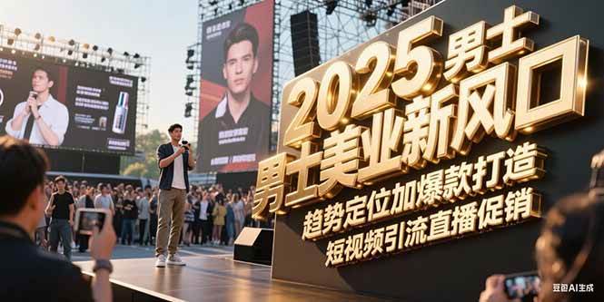 2025男士美业新风口，趋势定位加爆款打造，短视频引流直播促销|HOOK协议网