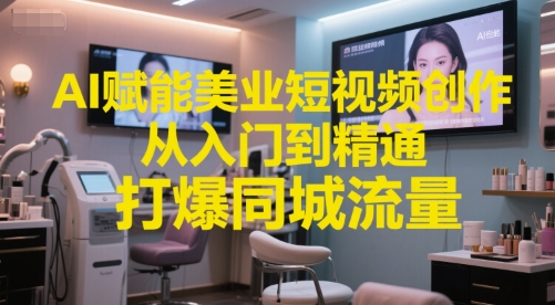 AI赋能美业短视频创作，从入门到精通，打爆同城流量，超级AI工具短视频实操落地|HOOK协议网