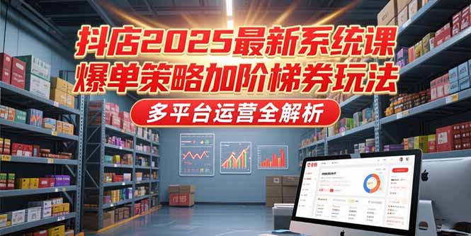 抖店2025最新系统课，爆单策略加阶梯券玩法，多平台运营全解析|HOOK协议网