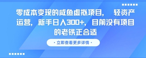 零成本变现的咸鱼虚拟项目， 轻资产运营，新手日入3张+，目前没有项目的老铁正合适|HOOK协议网
