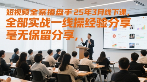 短视频全案操盘手25年3月线下课，全部实战一线操盘手经验分享，毫无保留分享，全是干货|HOOK协议网