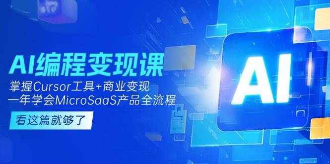 AI编程变现课：掌握Cursor工具+商业变现，一年学会MicroSaaS产品全流程|HOOK协议网