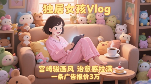单个账号涨粉71W！用AI制作独居女孩Vlog，宫崎骏画风，治愈感拉满，一条广告报价3W|HOOK协议网
