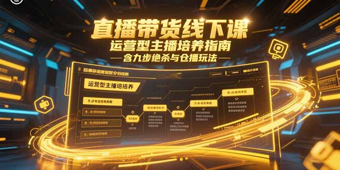直播带货线下课，运营型主播培养指南，含九步绝杀与仓播玩法|HOOK协议网
