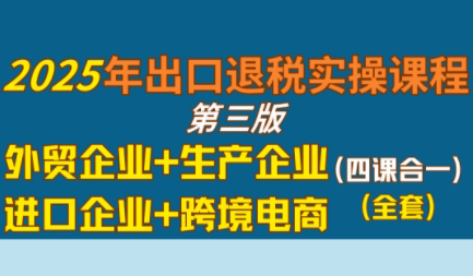崔sir·出口退税实操-外贸企业+生产企业+跨境电商+进口企业(四课合一)|HOOK协议网