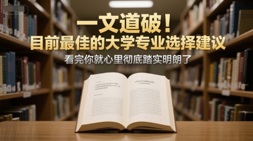 付费文章：一文道破！目前最佳的大学专业选择建议，看完你就心里彻底踏实明朗了|HOOK协议网